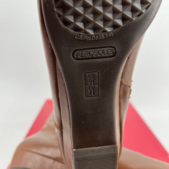 AEROSOLES Brown Wedge Over the Knee Boots | Size 9.5 - Picture 1 of 4